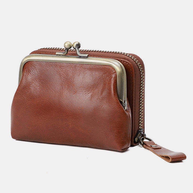Retro Card Case Coin Purse Wallet Mini Handbag Zipper for Women