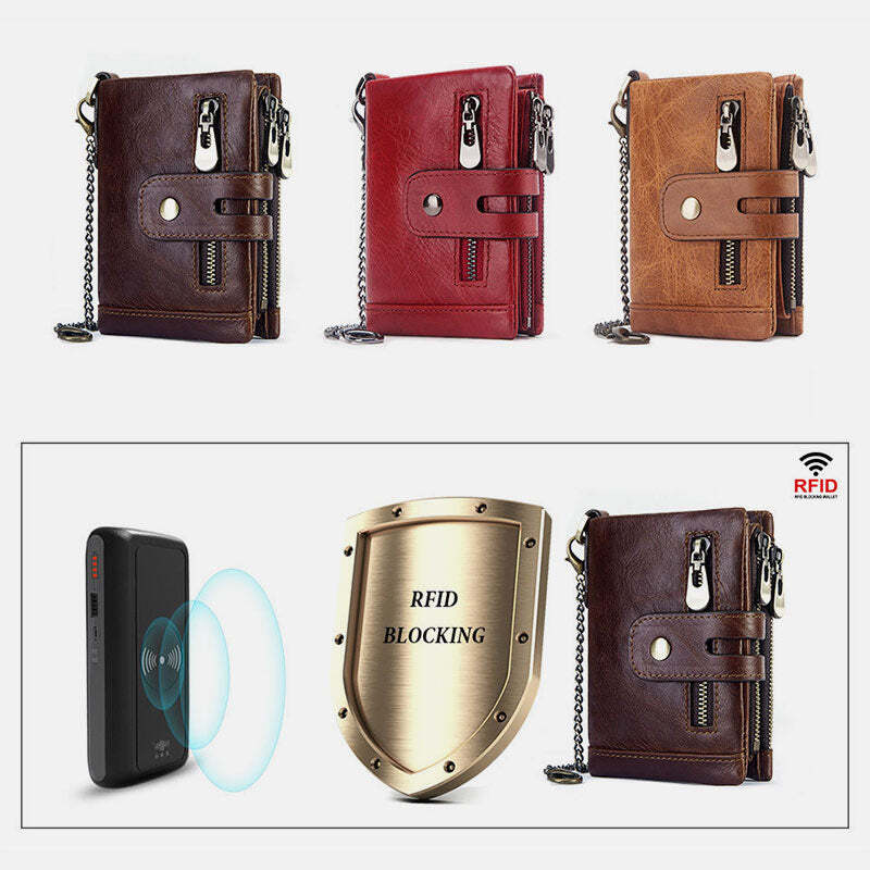 Genuine Leather Anti-theft RFID Wallet With Chain(Buy 2 Get 15% Off,CODE:B2)