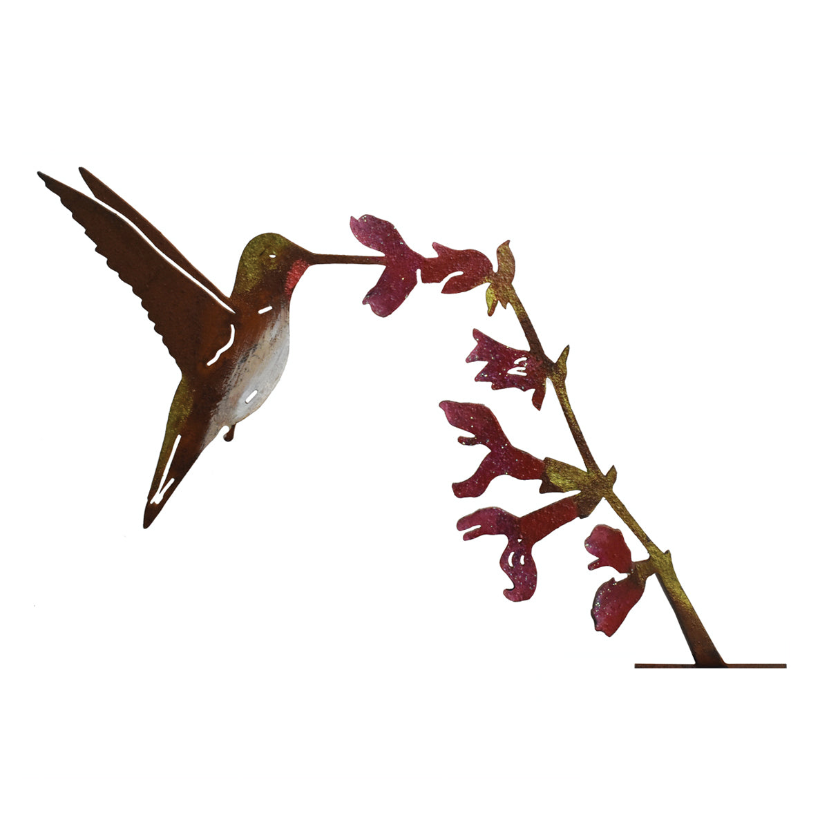 Hummingbird on Flower - Painted
