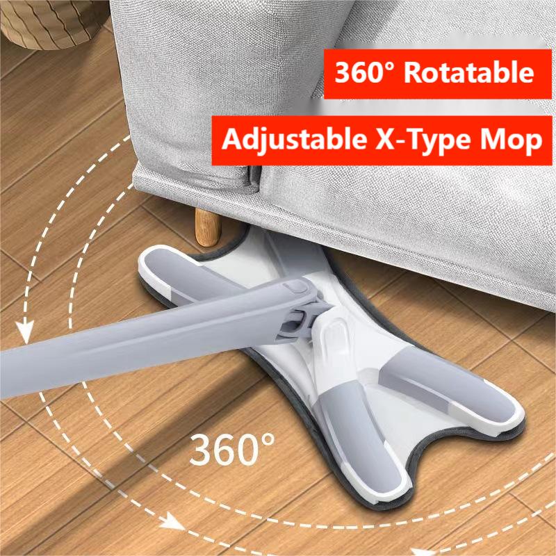 (🔥Last Day Clearance Sale-SAVE 50% OFF) 360° Rotatable Adjustable X-Type Butterfly Cleaning Mop--Buy 2 SETS FREE SHIPPING