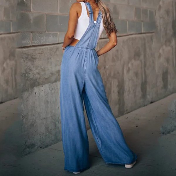 🔥49% OFF &  FREE SHIPPING - Women's Loose Adjustable Strap Wide Leg Denim