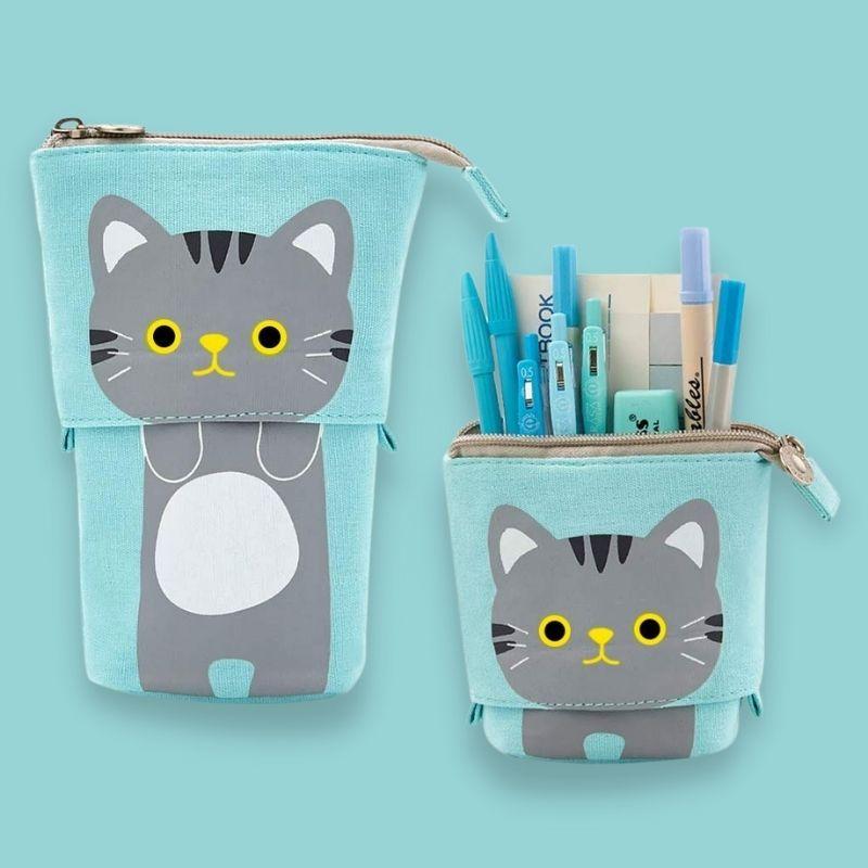 Kawaii Cat Sliding Pencil Bag