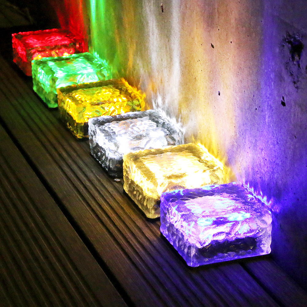 LED Ice Cube Brick Solar Lights Outdoor Decoration Lamp