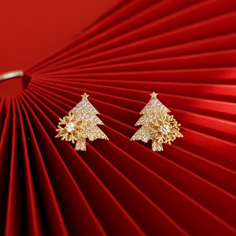 Early Christmas Sale 50% OFF - Rotatable Snowflake Christmas Tree Earrings