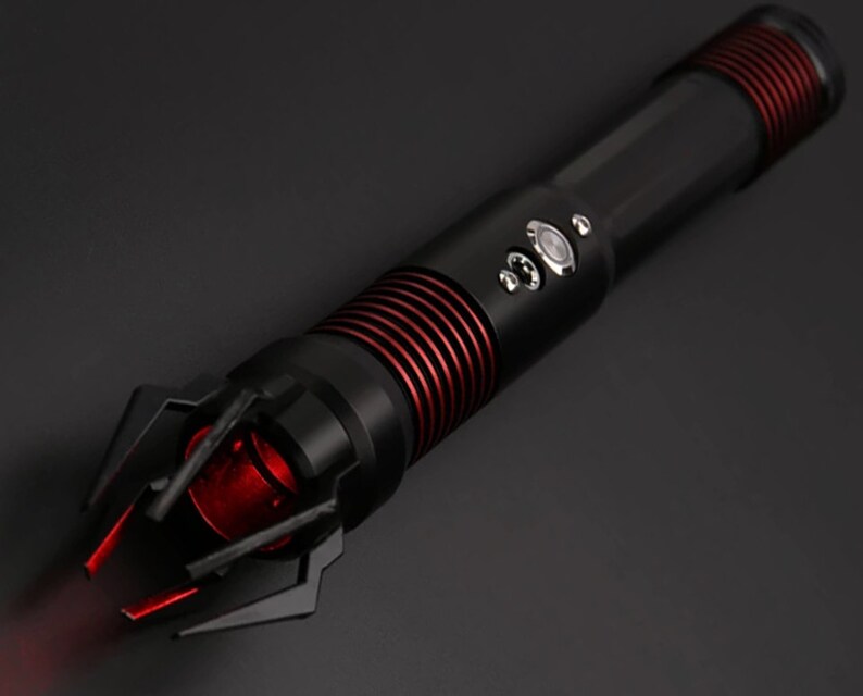 Lightsaber E, Saberforge, Lightsaber hilt with blade, Smoothswing hilt, Removable PC blade, RGB 12 color, with USB charging cable, 6 set sound