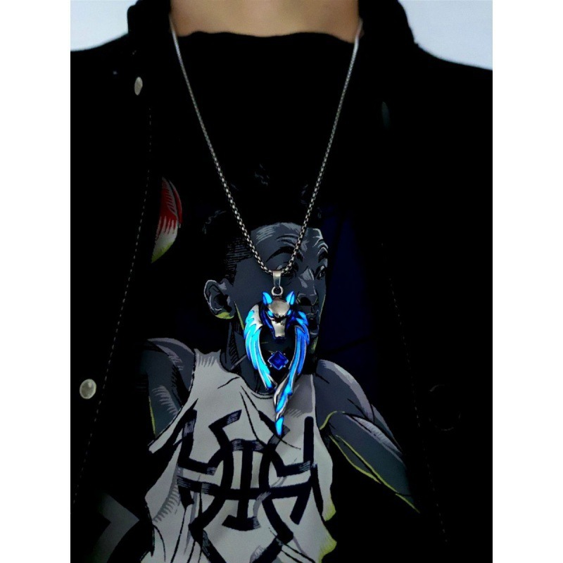 Glow In The Dark Wolf Charm Necklace