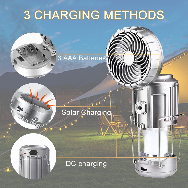 (BUY 2 SAVE 10% & Free Shipping🔥) Multifunctional Solar Camping Light with Fan