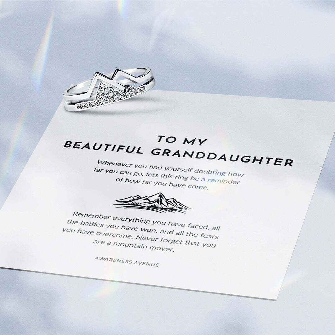 To My Beautiful Granddaughter | Mountain Mover | 925 Silver Inspirational Ring
