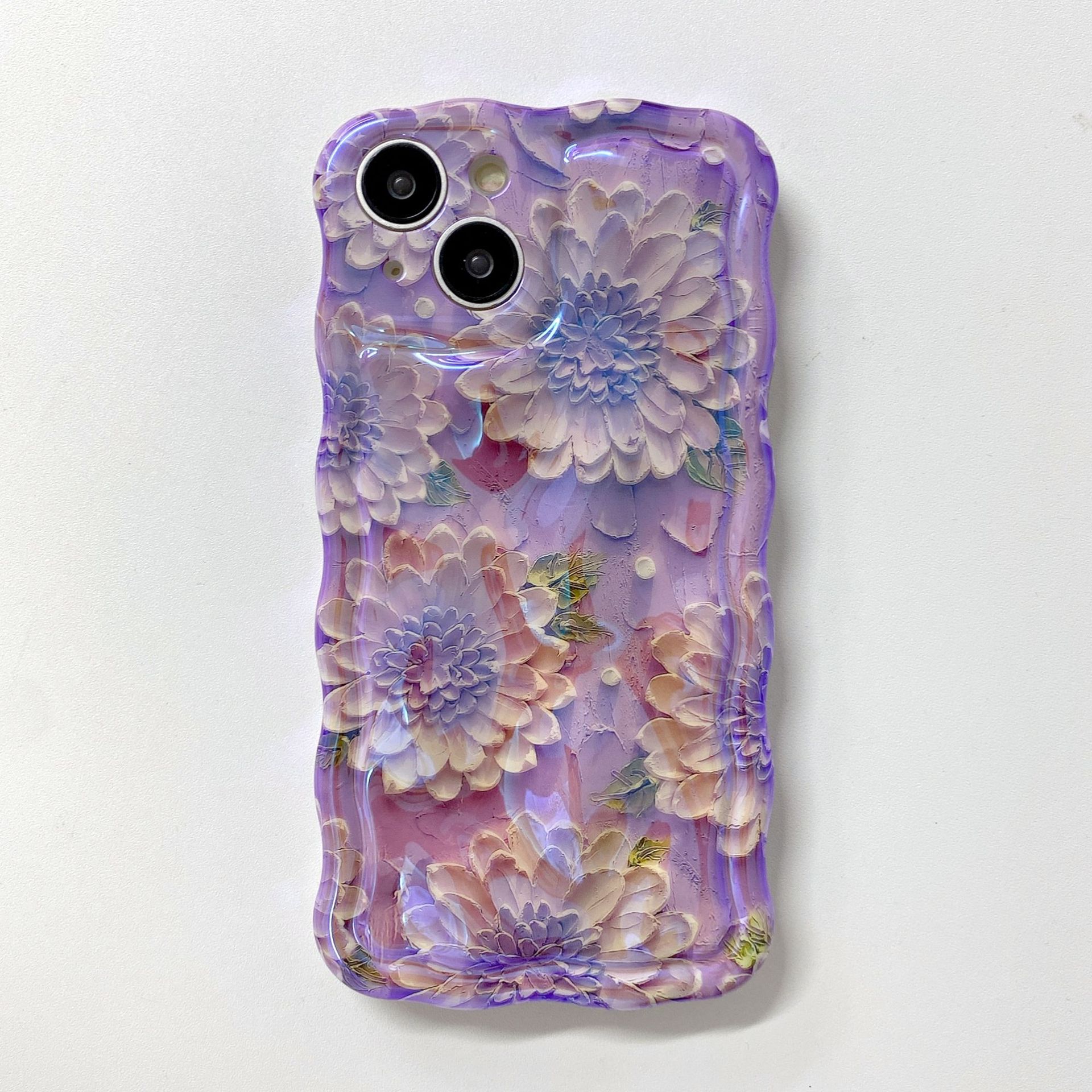 (BUY 2 GET 15% OFF) For IPhone Colorful Pink Flower Oil Painting Exquisite Phone Case