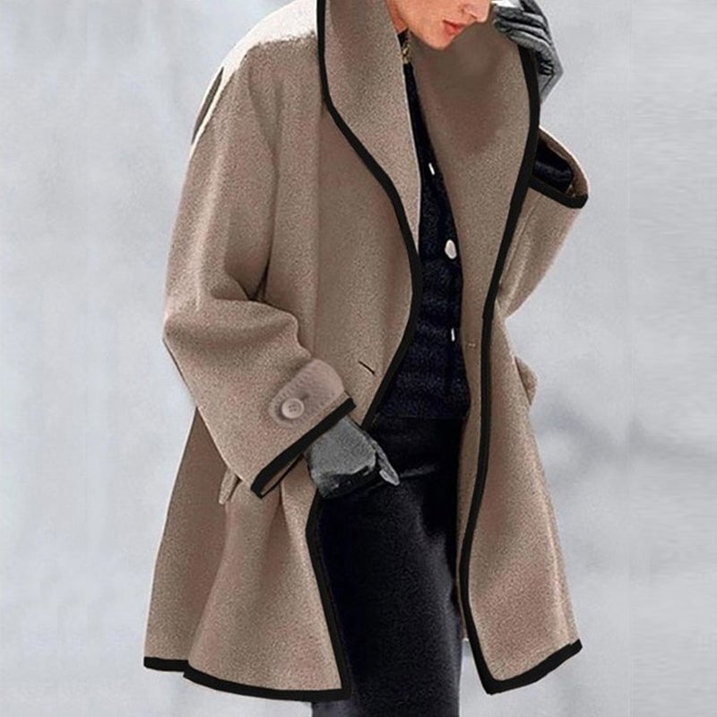 🔥Sale 49% OFF🎁-Hooded Color Block Woolen Coat (Free Shipping)