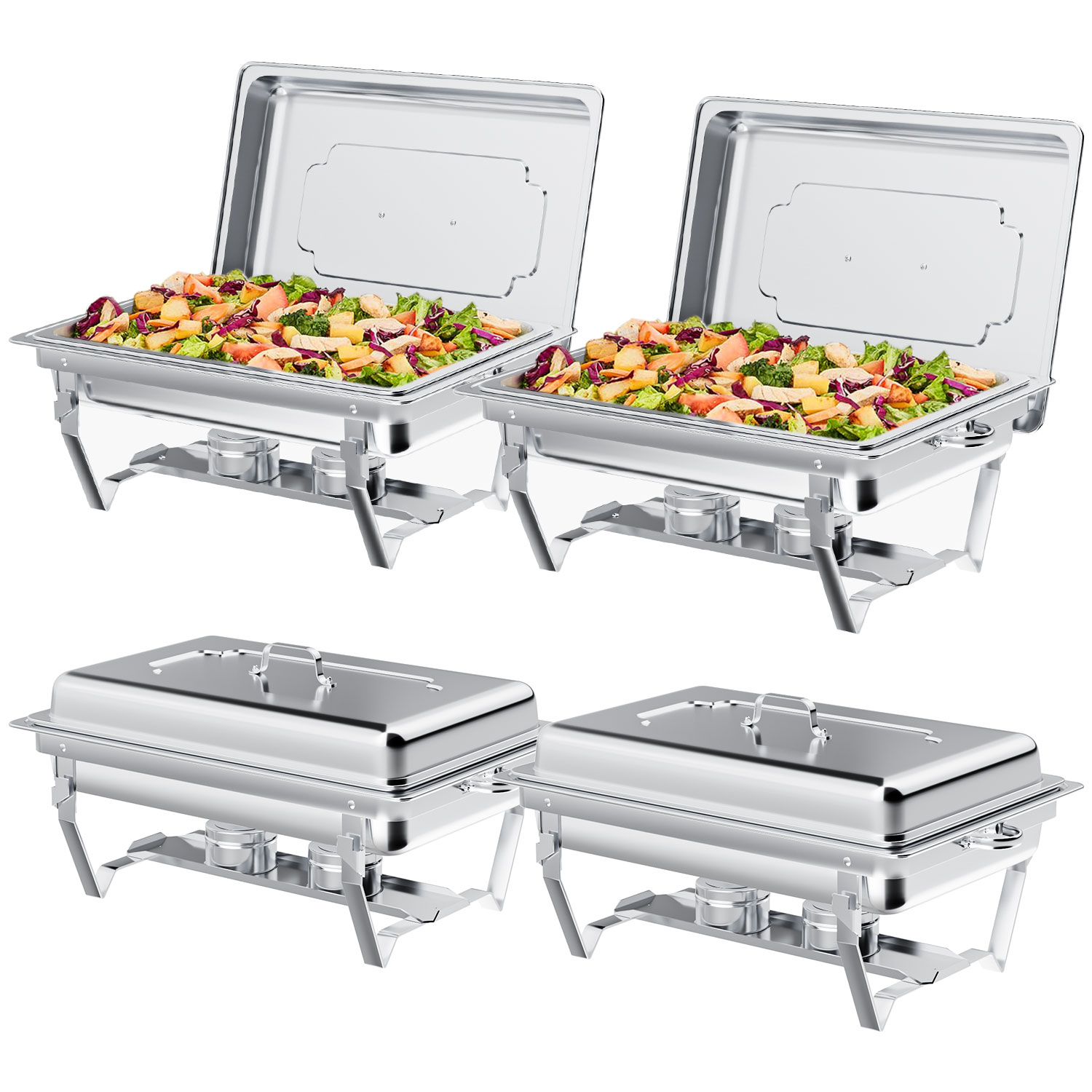 Zilode Chafing Dishes for Buffet 4 Pack 8QT Chafers and Buffet Warmers Sets