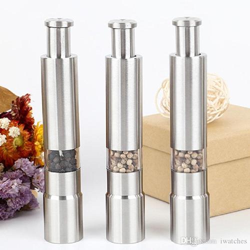 Thumb push one-handed pepper grinder