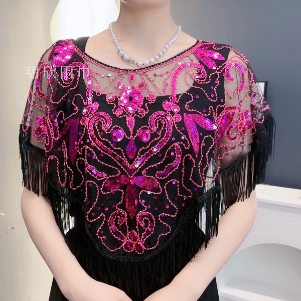 (BUY 3 SAVE 15%  & Free Shipping🔥) Women's Sequin Decor Fringe Hem Fashionable Shawl
