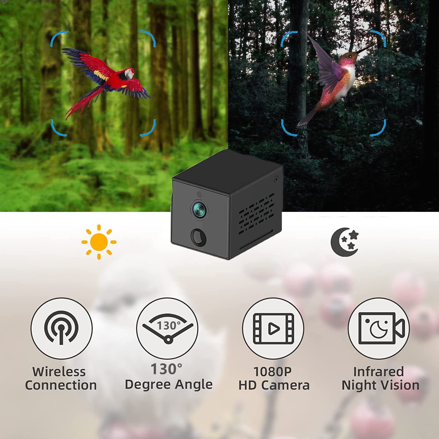Adrinfly Smart Bird Feeder Camera Bird Feeders Wireless App Control AI Identify Bird Species Auto Capture Bird Videos