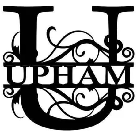 ' U ' Personalized Split Letter Name Outdoor  Metal Monogram Sign