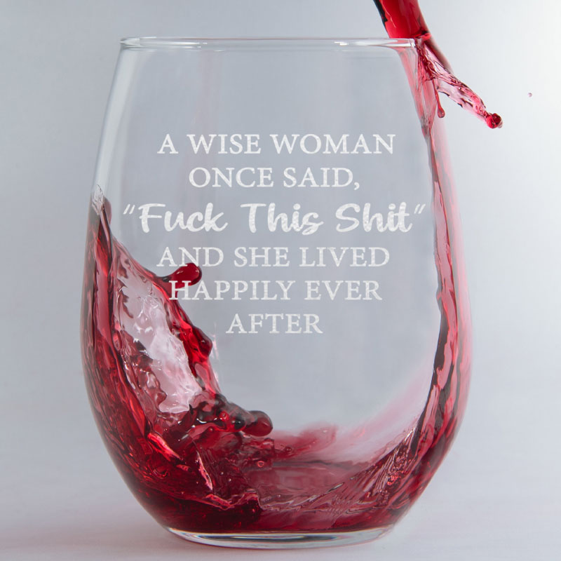 Funny Stemless Wine Glass