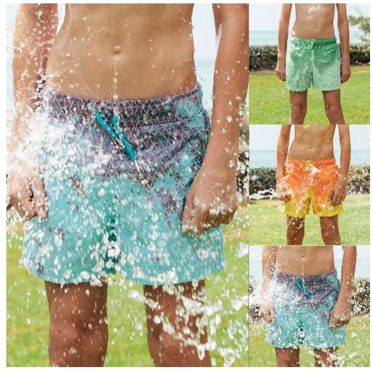 Men's Sports Quick Dry Temperature Sensitive Color Changing Swim Trunks
