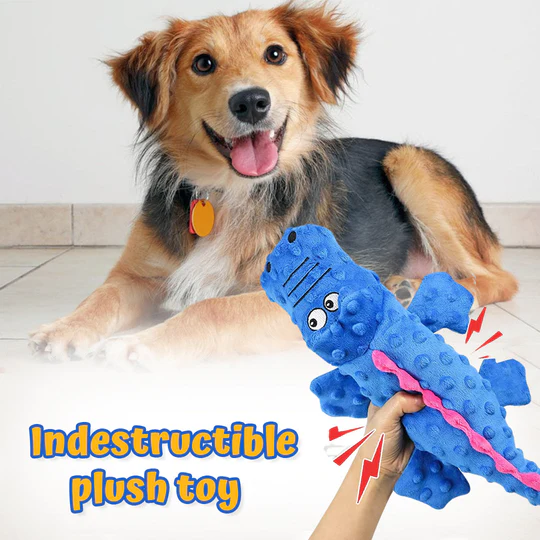 RobustGatorTM - Indestructible Squeaky Plush Toy For Aggressive Chewers