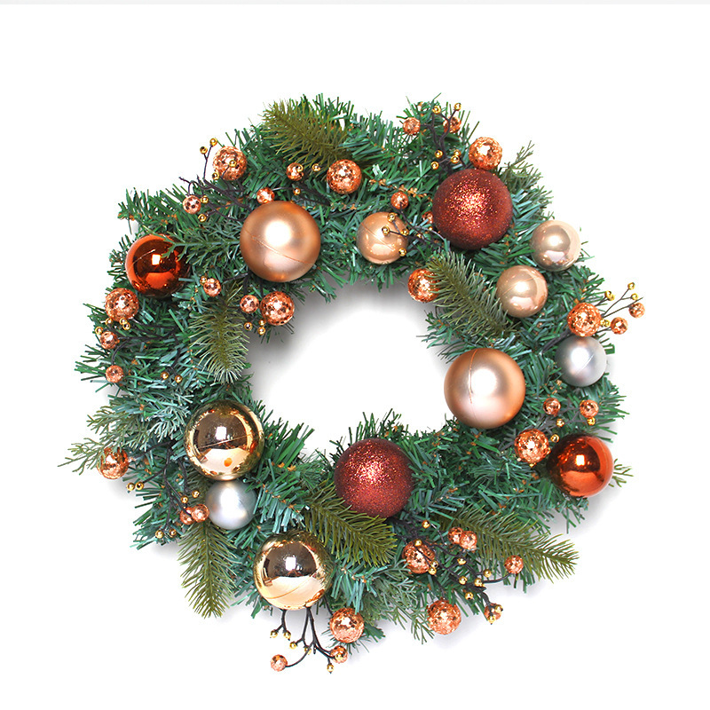Gold Ball Christmas Decoration Door Circle Wreath