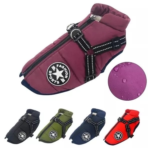 Waterproof Winter Jacket with Built-in Harness
