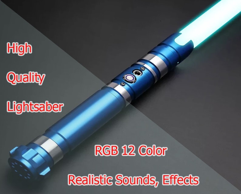 Lightsaber D, Lightsaber hilt with blade, Saberforge,  6 set sound.RGB 12 color, Removable PC blade,  with USB charging cable, aluminium hilt.