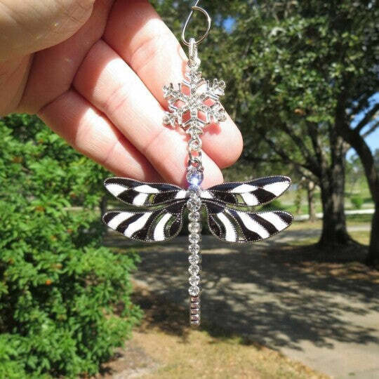 🌹New Year Hot Sale ❤️Snowflake Dragonfly Glittering Christmas Ornament