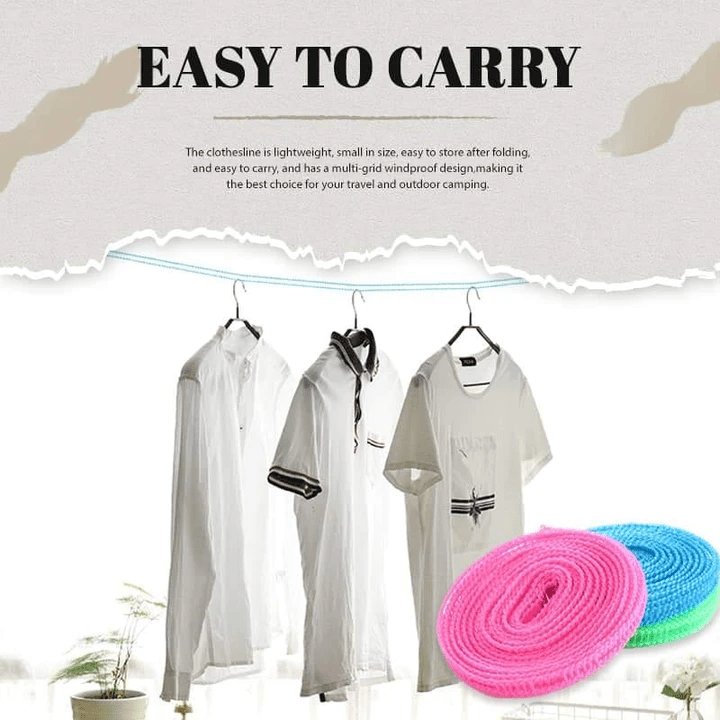 (Last Day Flash Sale-50% OFF)  Portable Windproof Laundry Clothes Drying line(5M/16.4FT)-BUY 3 GET 2 FREE & FREE SHIPPING