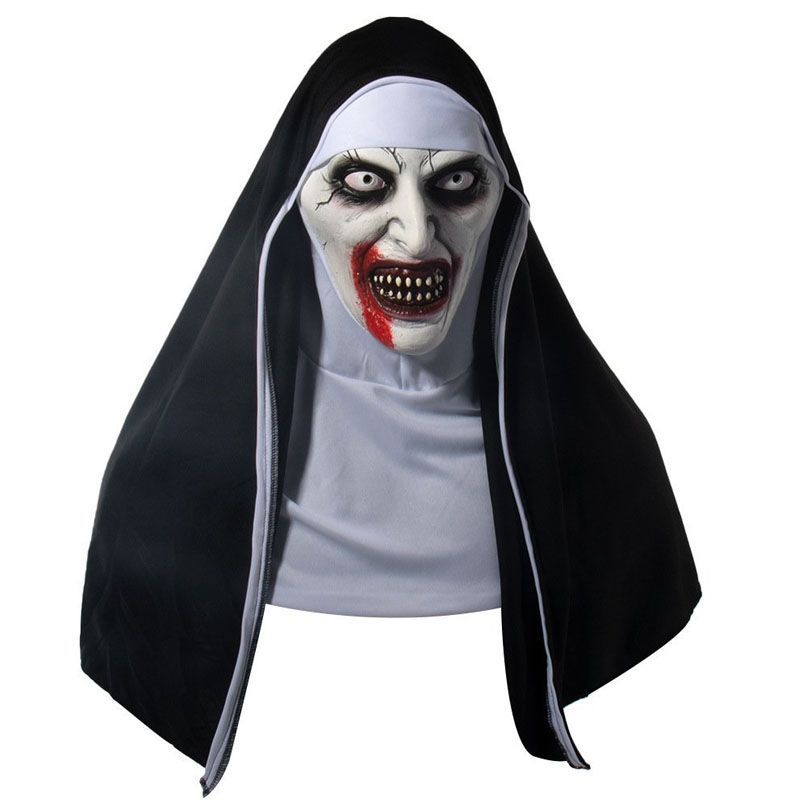 Nun Mask Halloween Horror Latex Headgear