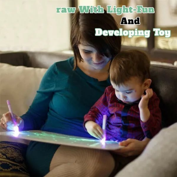 🌟Fun Magnetic Drawing Board Glow in Dark with Light!☀