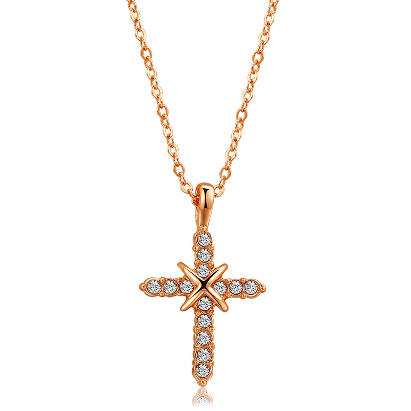 (🔥Early Christmas Sale- SAVE 48% OFF) Women 18K Gold Plated Dainty Cross Necklace--BUY 3 GET 2 FREE & FREE SHIPPING
