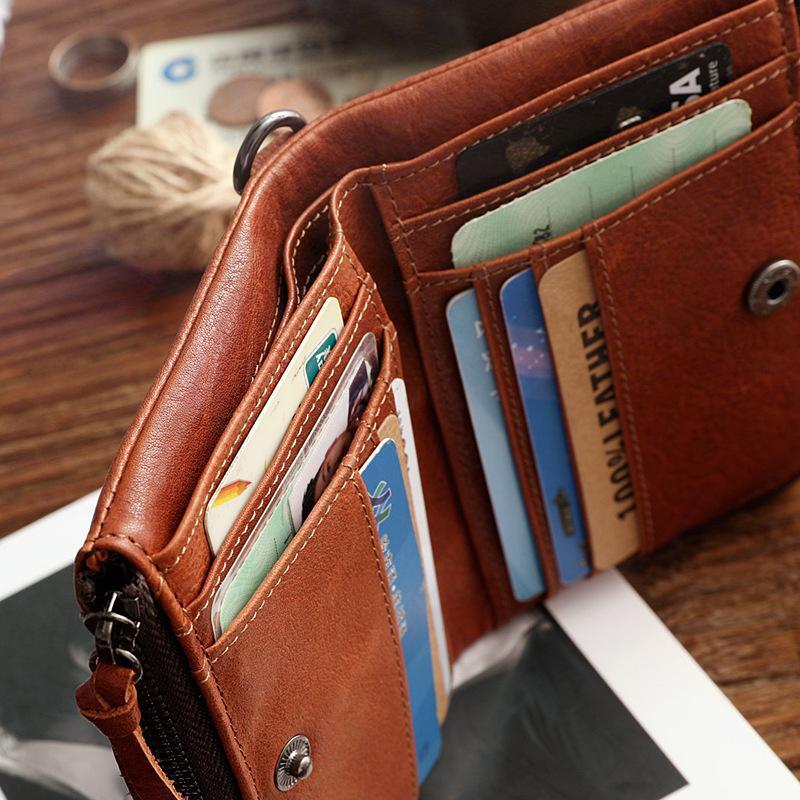 Genuine Leather Multi-Slot Vintage Tassel Wallet