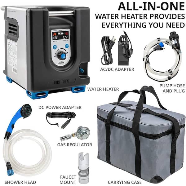 HIKE CREW Portable Propane Water Heater and Shower Pump Instant Hot Water for Camping