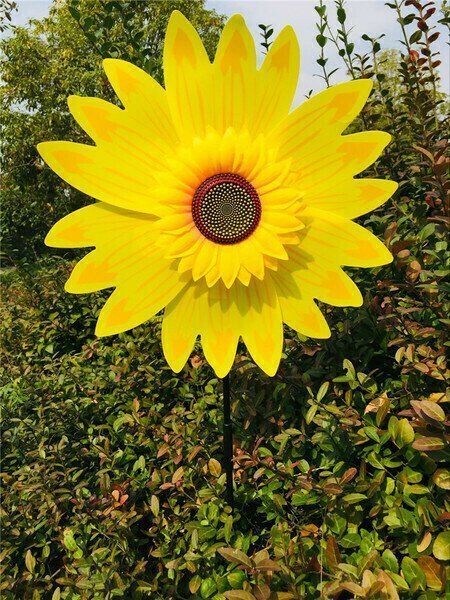 Sunflower Windmill for Decoration Outside Yard Garden Lawn