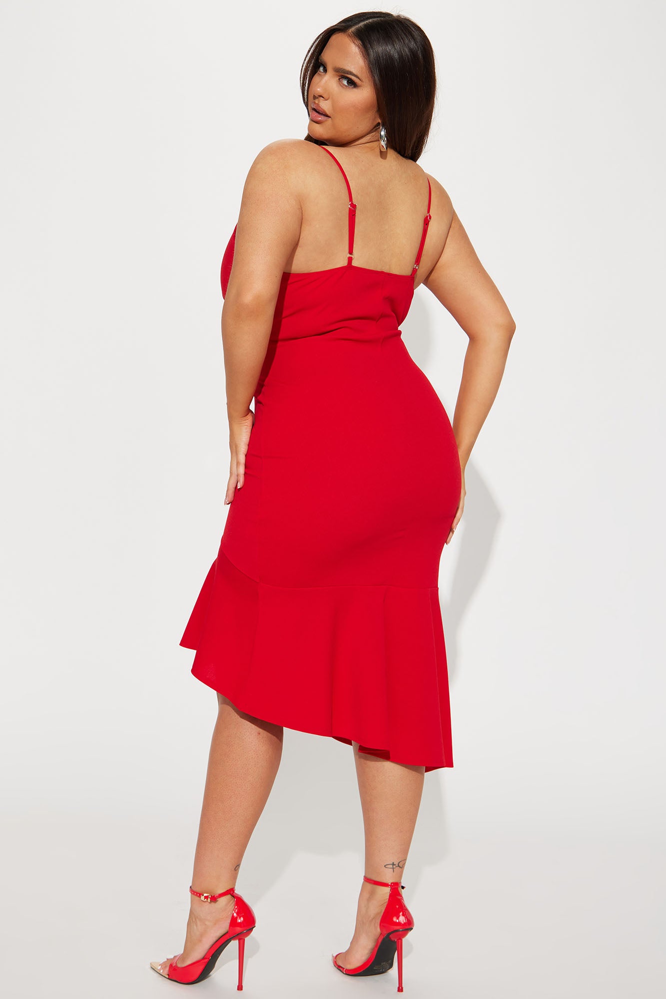 Teach Me To Tango Midi Dress - Red