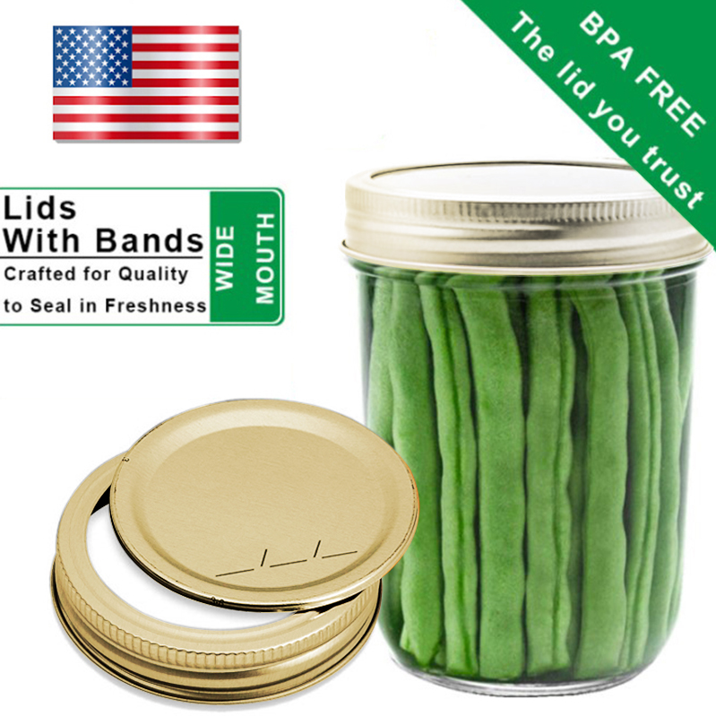 (GOLDEN) - Mason Jar Lids Canning Lids and Bands | 12-Pieces per Pack - Fast Delivery Worldwide