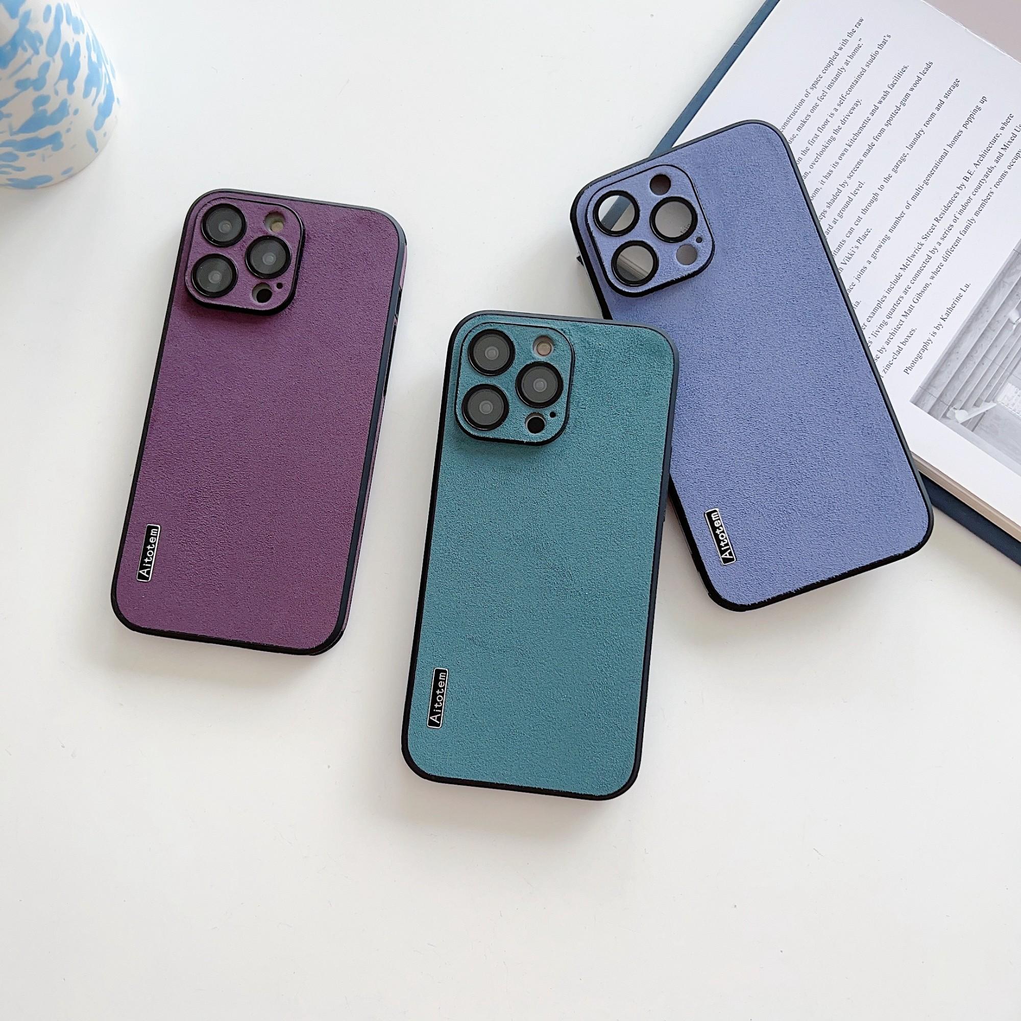 Anti-shatter Business Suede Case Cover For iPhone