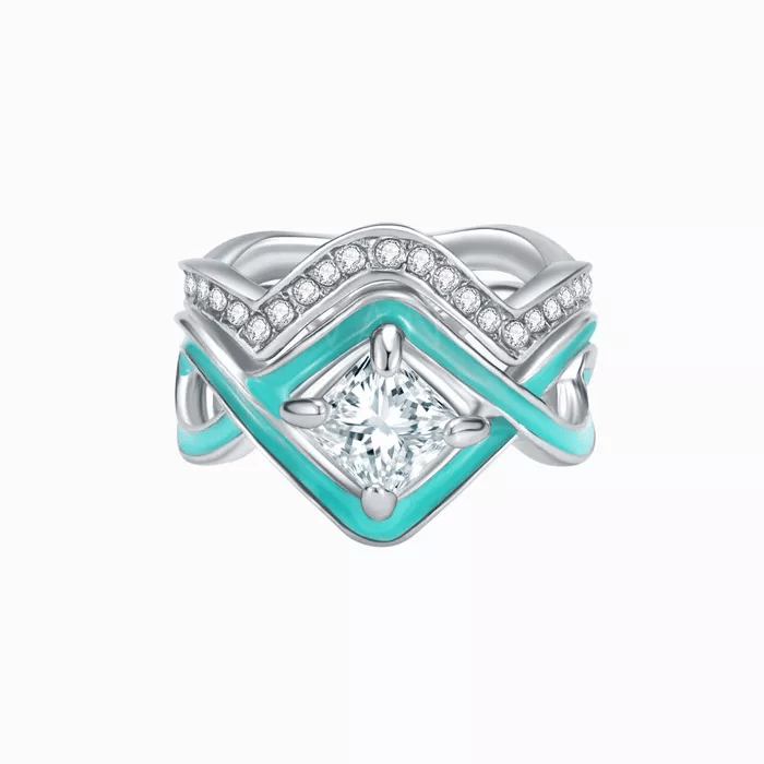 To My Daughter, Highs and Lows Turquoise Ocean Wave Ring