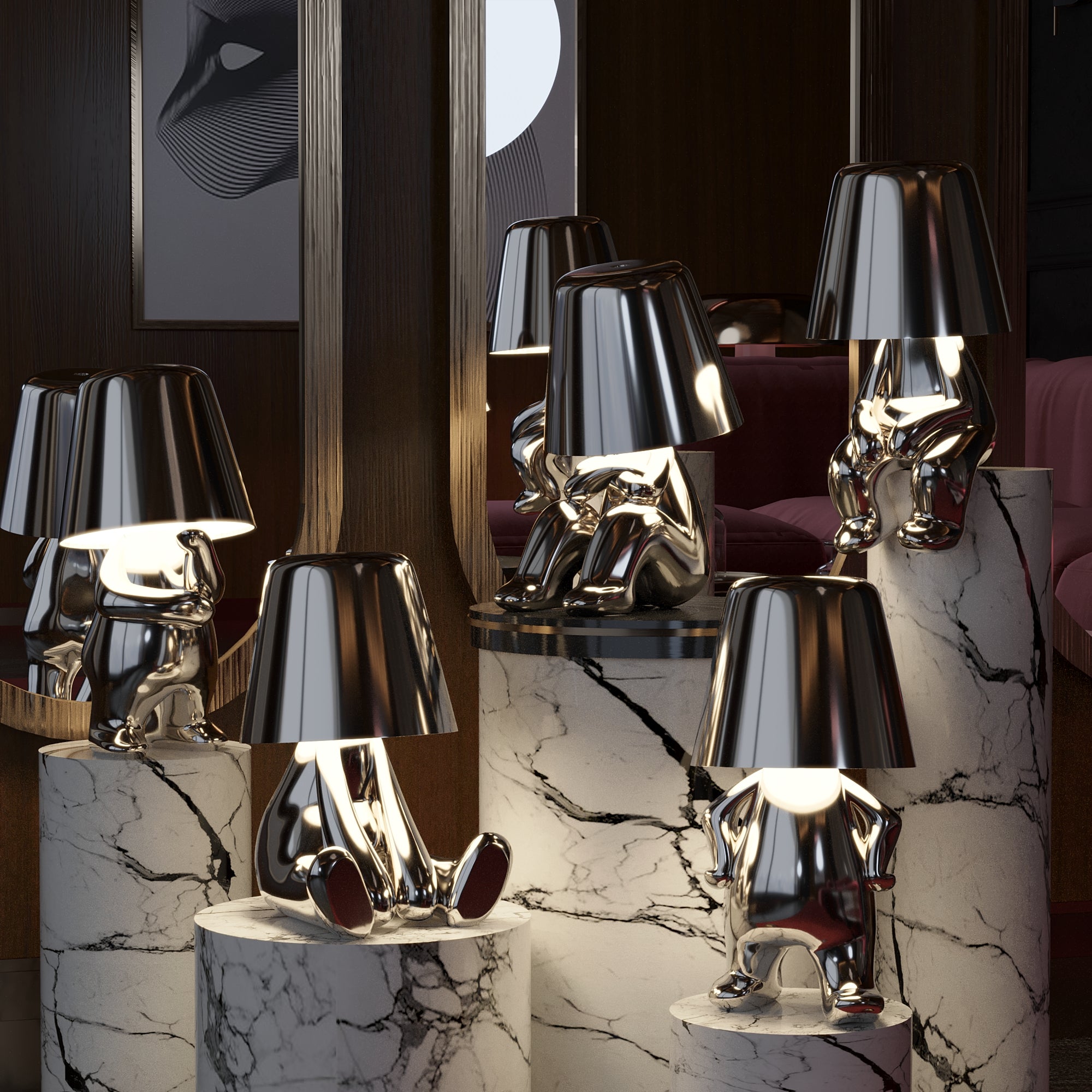 5 Brothers Chrome - Cordless Lamp Collection
