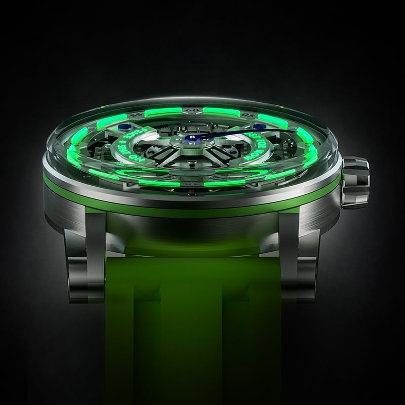 FEICE FM501 Automatic Mechanical Watch Skeleton Titanium Steel 50M Waterproof Mens Wristwatch Luminous Watch