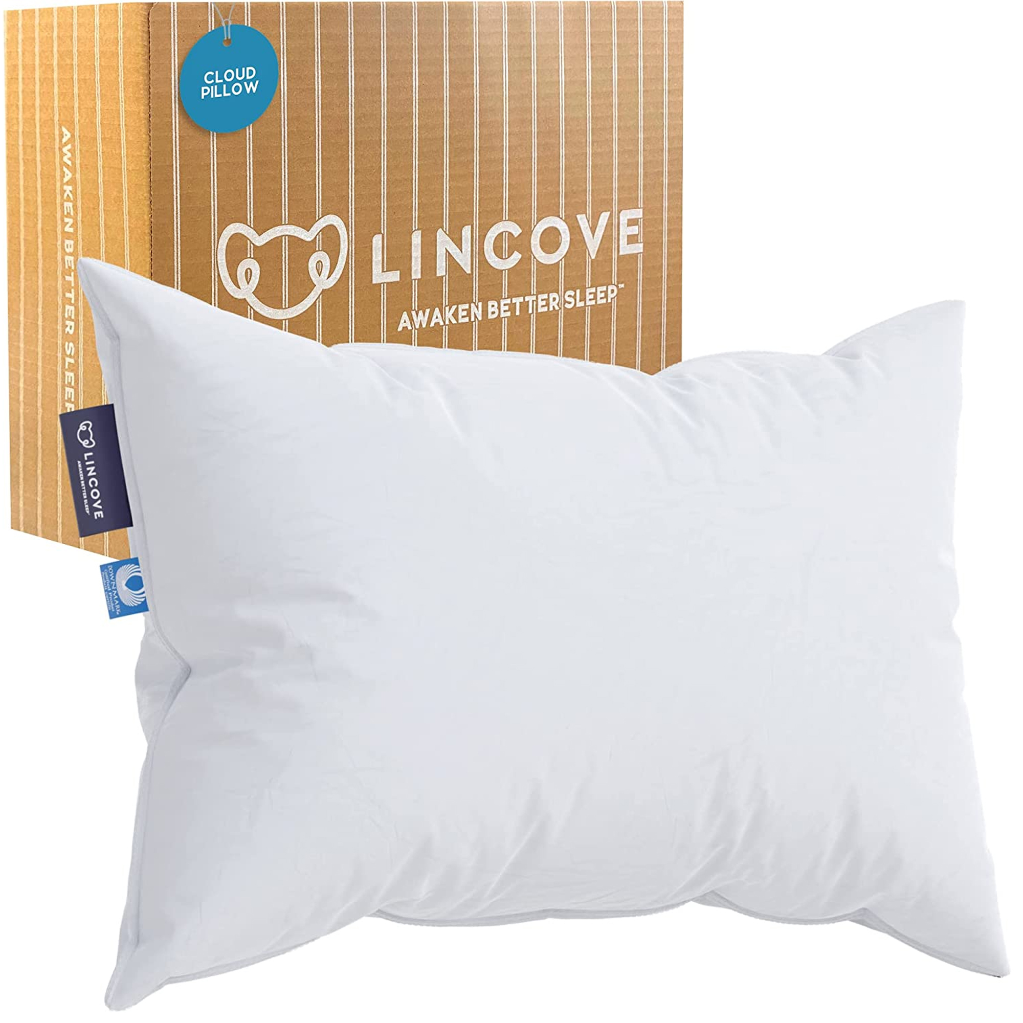 Lincove Cloud Canadian White Down Luxury Pillow Comfortable Pillows