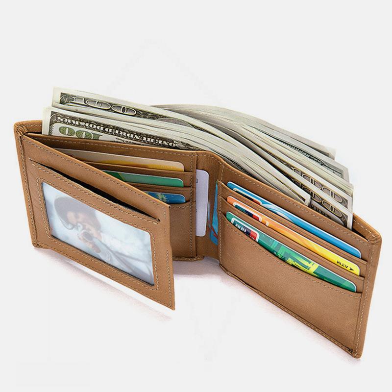 Large Capacity Genuine Leather Vintage Slim Wallet