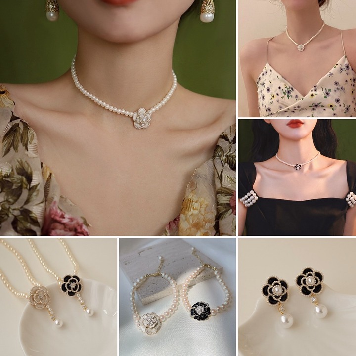 🔥Valentine's Day Gift💗elegant pearl camellia necklace