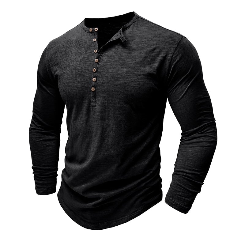 Cotton Long Sleeve Henley