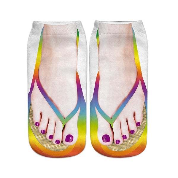 🎁💝2023 CHRISTMAS GIFT- Women Manicure Print Flip Flop Socks