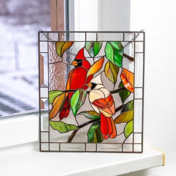 ⏰Last Day Promotion - 50% OFF⏰ Cardinal Stained Glass Window Panel🦜🦜 - Buy 2 Get 10% Off & Free Shipping