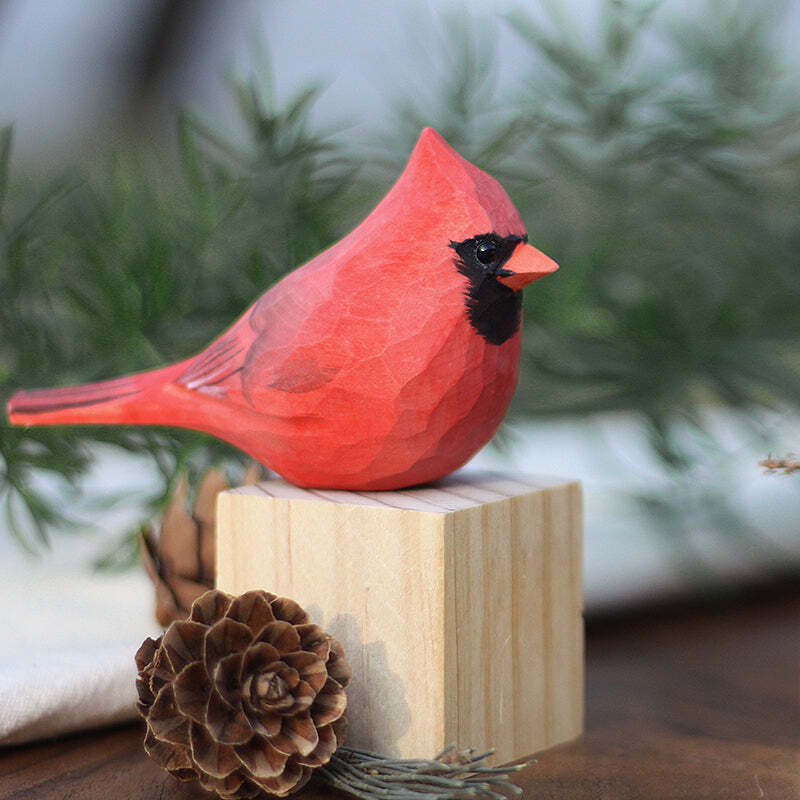 Cardinal Handmade Wood Carving