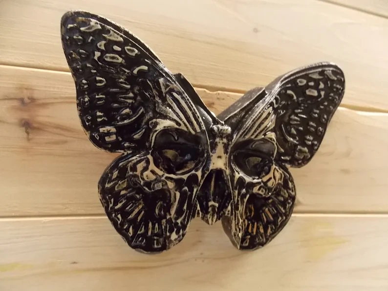 Wood Butterfly Skull, Skull Wall Decor, Gothic Gift for Her