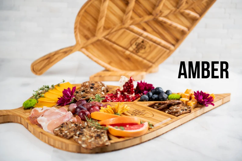 Top Seller Leaf Plank Charcuterie Serving Tray