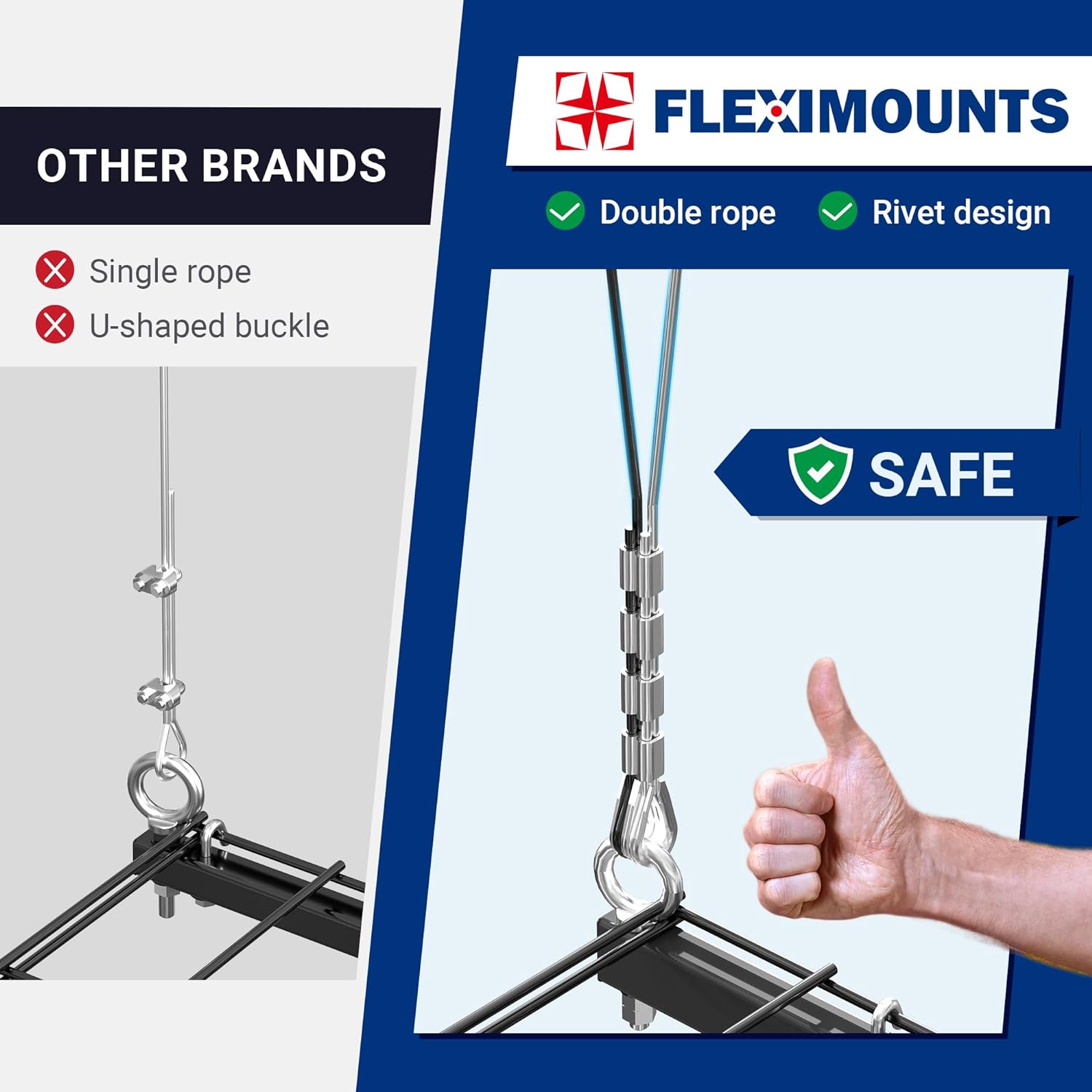 FLEXIMOUNTS Overhead Garage Lifting Storage Rack 4x4 Ft Heavy-Duty Metal Garage Ceiling Rack