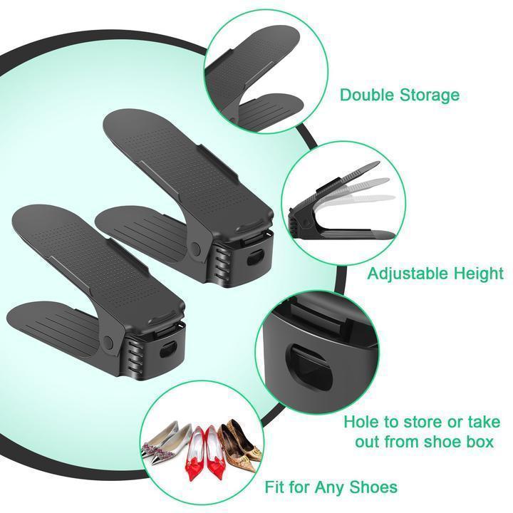 Shoe Slots Organizer - [50% OFF] Adjustable Double Deck Shoe Rack Holder Storage Space Saver